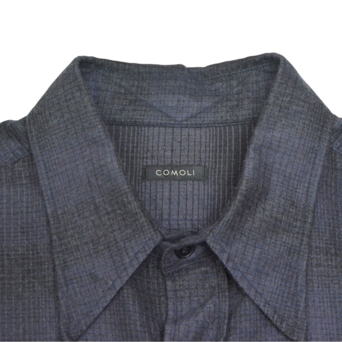 COMOLI 2021AW ウールシルクワークシャツ チェックオーバーサイズシャツ U03-02010 古着・中古-5枚目のアイテム画像