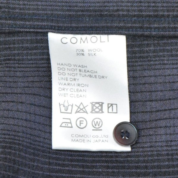 COMOLI 2021AW ウールシルクワークシャツ チェックオーバーサイズシャツ U03-02010 古着・中古-6枚目のアイテム画像