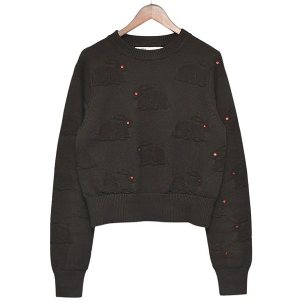 DAIRIKU 2025AW Red-eyed Rabbit Tite Knit うさぎパッチコットンニット セーター 25AW K2 古着・中古-1枚目のアイテム画像
