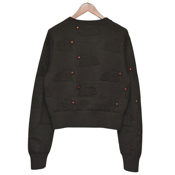 DAIRIKU 2025AW Red-eyed Rabbit Tite Knit うさぎパッチコットンニット セーター 25AW K2 古着・中古-2枚目のアイテム画像