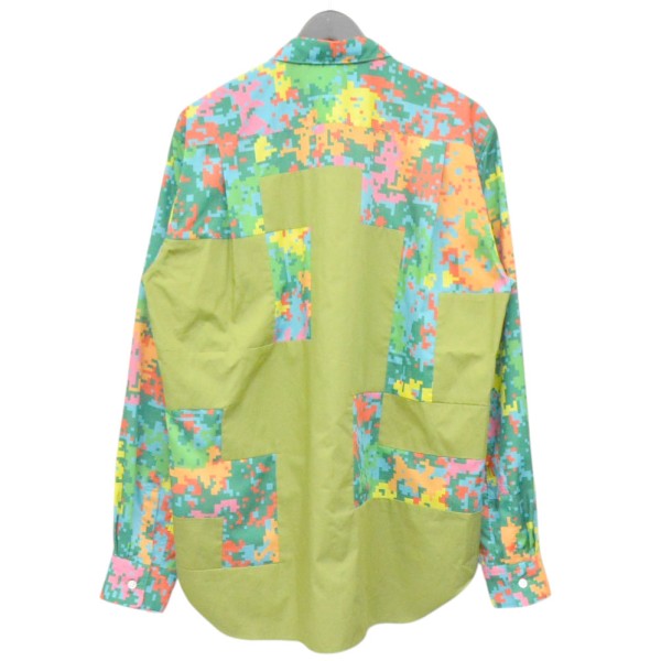 COMME des GARCONS HOMME PLUS 2025AW patchwork printed shirt デジタルカモパッチワークブラウス PP-B009 古着・中古-2枚目のアイテム画像