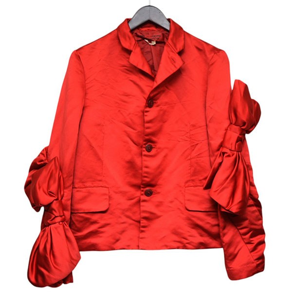 COMME des GARCONS COMME des GARCONS 2025AW エステルサテン厚製品染加工リボンテーラードジャケット RP-J025 古着・中古-1枚目のアイテム画像