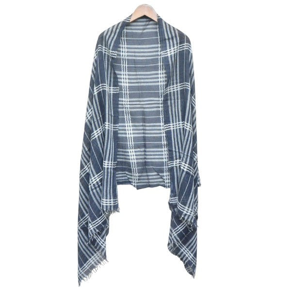 Begg ＆ Co カシミヤシルク大判ストール チェックマフラー 古着・中古-2枚目のアイテム画像