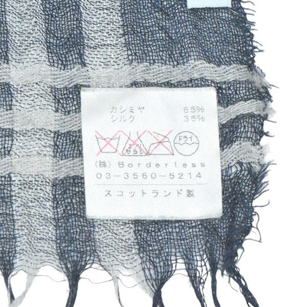 Begg ＆ Co カシミヤシルク大判ストール チェックマフラー 古着・中古-5枚目のアイテム画像