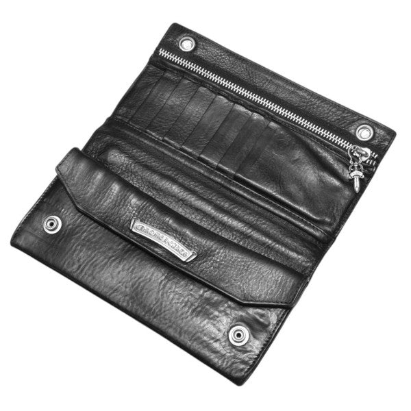 CHROME HEARTS(クロムハーツ) GREASY クロスボタンブラックレザー