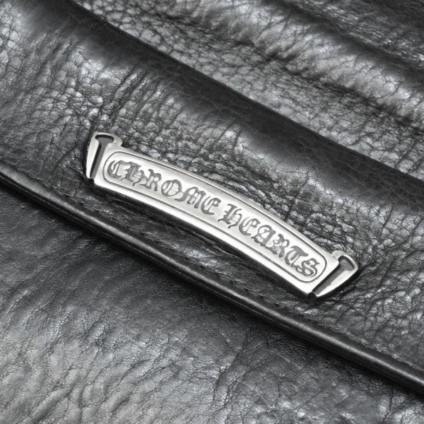 CHROME HEARTS(クロムハーツ) GREASY クロスボタンブラックレザー
