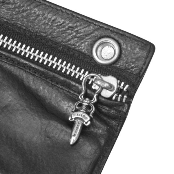 CHROME HEARTS(クロムハーツ) GREASY クロスボタンブラックレザー