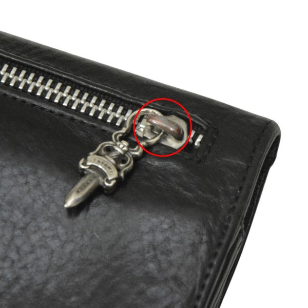 CHROME HEARTS(クロムハーツ) GREASY クロスボタンブラックレザー
