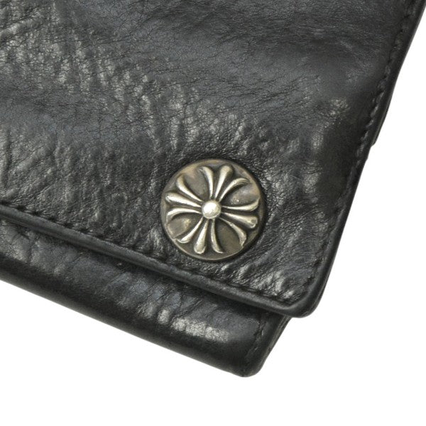 CHROME HEARTS(クロムハーツ) GREASY クロスボタンブラックレザー
