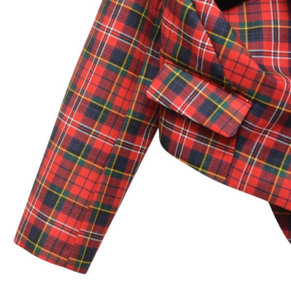 COMME des GARCONS 2025AW ウールタータンチェックショートジャケット 変形ジャケット GP-J004 古着・中古-4枚目のアイテム画像