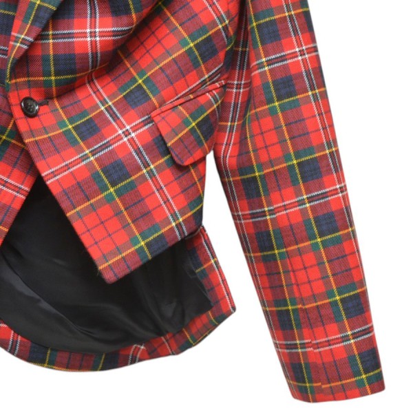 COMME des GARCONS 2025AW ウールタータンチェックショートジャケット 変形ジャケット GP-J004 古着・中古-5枚目のアイテム画像