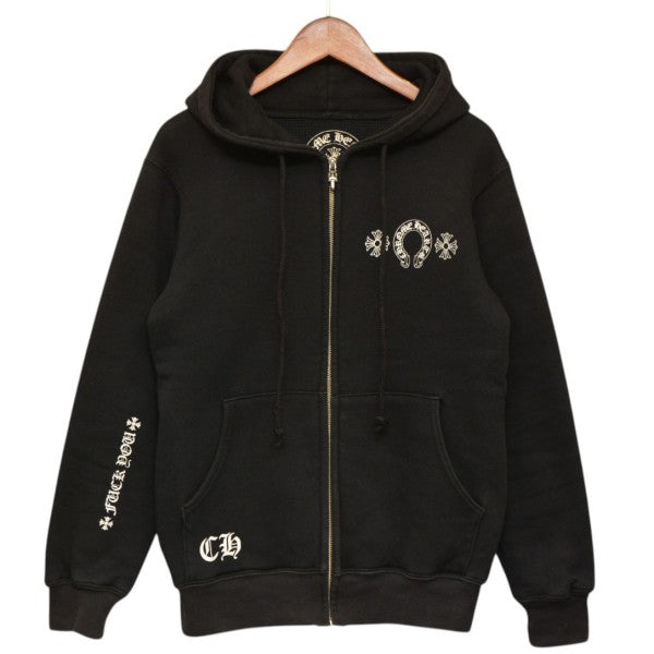 CHROME HEARTS THRML HD ZIP ダガージップ裏地サーマルジップパーカー ホースシュープリント スウェット クロス 2212-304-4623 古着・中古-1枚目のアイテム画像