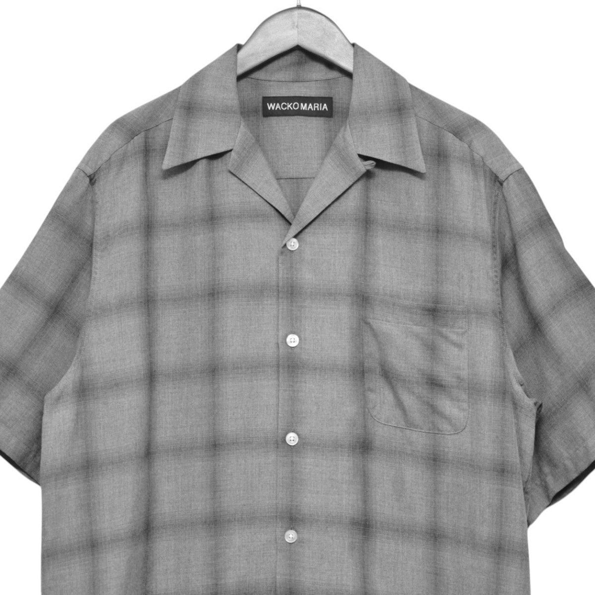 シ*)様 WACKOMARIA レーヨンシャツ　チェック　Ｍ WACKO MARIA(ワコマリア) 2025SS OMBRE CHECK OPEN COLLAR SHIRT S S