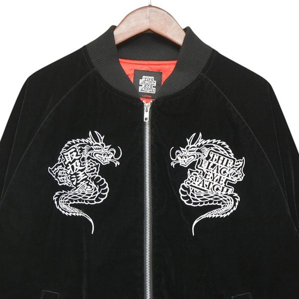 THE BLACK EYE PATCH Dragon Velour Jacket ベロアジャケット スカジャン ブルゾン 古着・中古-4枚目のアイテム画像