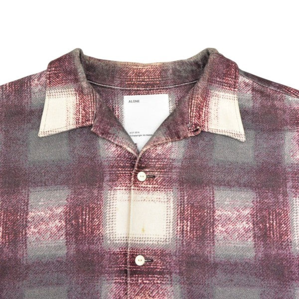 ALONE Printed Flannel Shirt プリントチェックフランネルシャツ 古着・中古-3枚目のアイテム画像