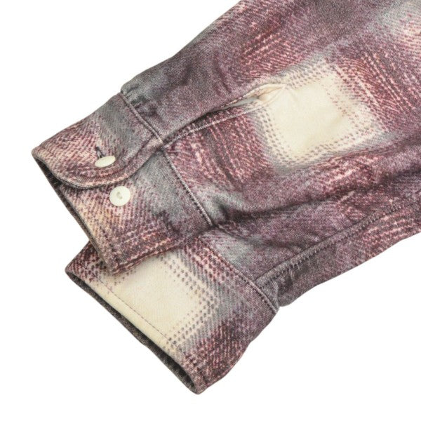 ALONE Printed Flannel Shirt プリントチェックフランネルシャツ 古着・中古-4枚目のアイテム画像
