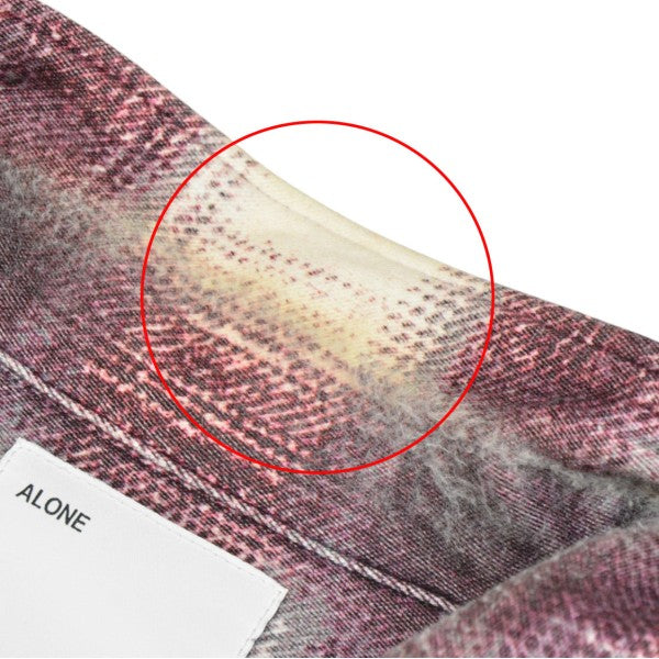 ALONE Printed Flannel Shirt プリントチェックフランネルシャツ 古着・中古-5枚目のアイテム画像