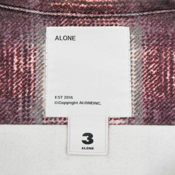 ALONE Printed Flannel Shirt プリントチェックフランネルシャツ 古着・中古-7枚目のアイテム画像