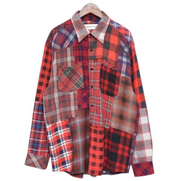 MIYAGIHIDETAKA Reworked Check Shirts リメイクパッチワークチェックシャツ ネルシャツ 古着・中古-1枚目のアイテム画像