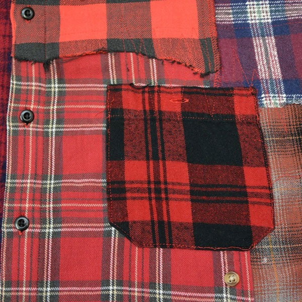 MIYAGIHIDETAKA Reworked Check Shirts リメイクパッチワークチェックシャツ ネルシャツ 古着・中古-4枚目のアイテム画像