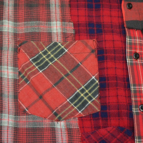 MIYAGIHIDETAKA Reworked Check Shirts リメイクパッチワークチェックシャツ ネルシャツ 古着・中古-5枚目のアイテム画像
