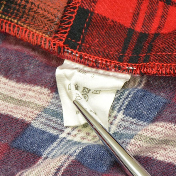 MIYAGIHIDETAKA Reworked Check Shirts リメイクパッチワークチェックシャツ ネルシャツ 古着・中古-8枚目のアイテム画像