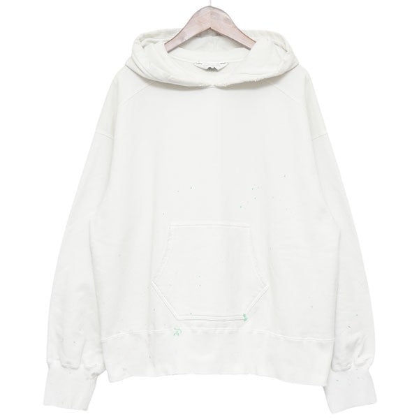 ANCELLM 2025SS DYED DAMAGE HOODDIE ペンキ加工後付けパーカー プルオーバースウェットパーカー ANC-CT91 古着・中古-1枚目のアイテム画像