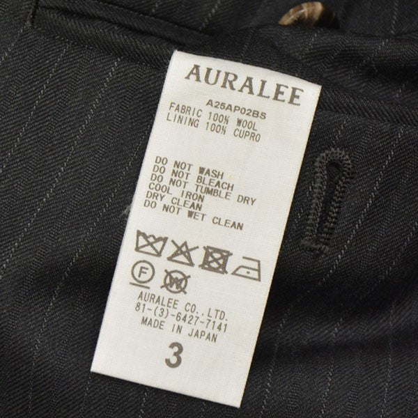 AURALEE BLUEFACED WOOL TWO-TUCK SLACKS ストライプ2タックスラックスパンツ A25AP02BS 古着・中古-9枚目のアイテム画像