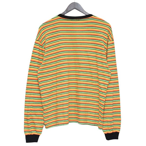ARIES Striped Pocket LS Tee マルチボーダーロングスリーブTシャツ 古着・中古-2枚目のアイテム画像