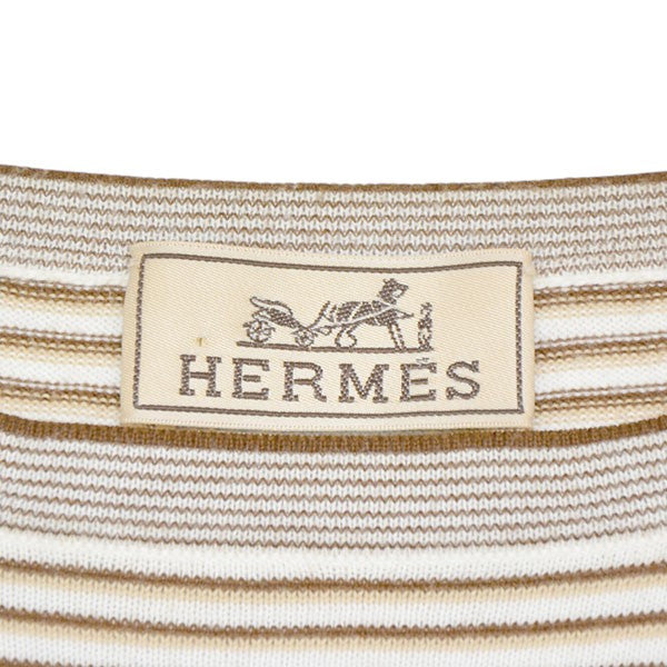 HERMES ボーダーコットンニット 半袖セーター ニットソー 古着・中古-5枚目のアイテム画像