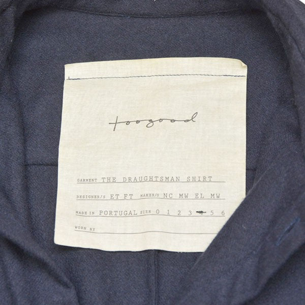 toogood THE DRAUGHTSMAN SHIRT WOOL CASHMERE FLANNEL THE DRAUGHTSDMAN SHIRT カシミヤ混ぜウールネルシャツ 古着・中古-6枚目のアイテム画像