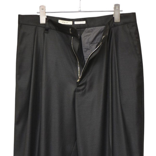 FUJI SILK WOOL TWO TUCK SLACKS 2タックシルクウールスラックスパンツ 古着・中古-4枚目のアイテム画像