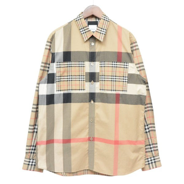 BURBERRY 2020AW ノバチェックパッチワークシャツ 8032268 古着・中古-1枚目のアイテム画像