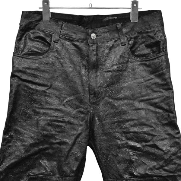 CH2 2025AW 2 BLACK WAXED FLARE JEANS ブラックワックスフレアバレルレッグジーンズパンツ カーブワイドデニムパンツ 古着・中古-3枚目のアイテム画像