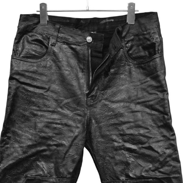 CH2 2025AW 2 BLACK WAXED FLARE JEANS ブラックワックスフレアバレルレッグジーンズパンツ カーブワイドデニムパンツ 古着・中古-4枚目のアイテム画像