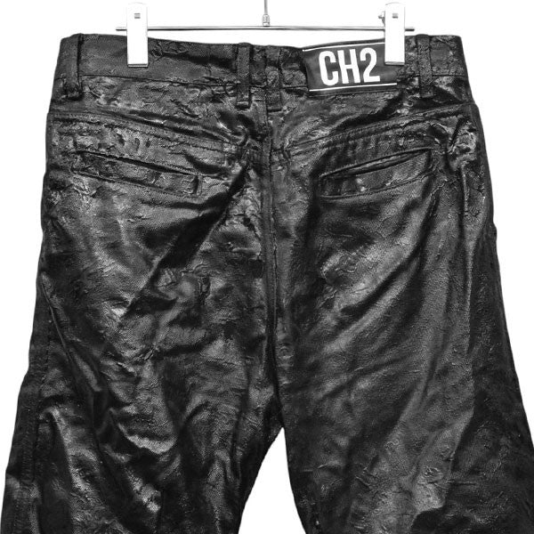 CH2 2025AW 2 BLACK WAXED FLARE JEANS ブラックワックスフレアバレルレッグジーンズパンツ カーブワイドデニムパンツ 古着・中古-5枚目のアイテム画像