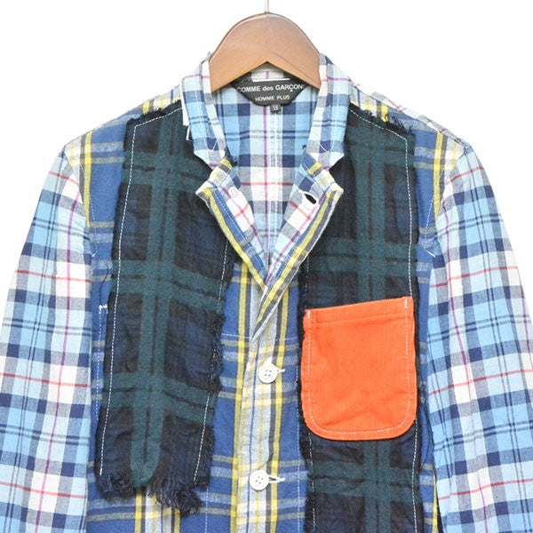 COMME des GARCONS HOMME PLUS 2010SS パッチワークシャツジャケット 3Bテーラードジャケット 古着・中古-4枚目のアイテム画像