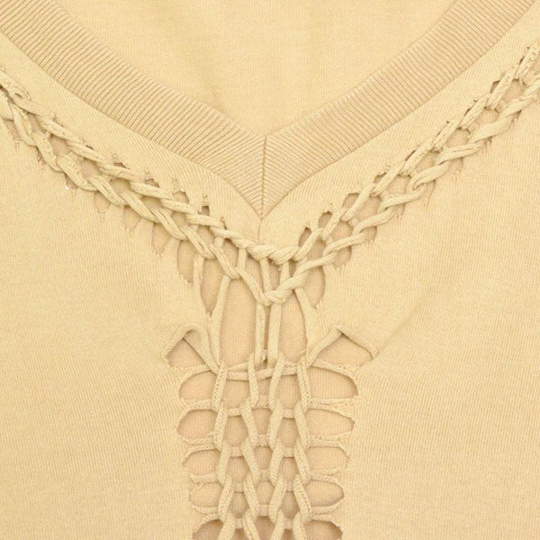 NUMBER (N)INE 2007AW ジョージ期 編み込みVネックTシャツ 半袖Ｔシャツ 古着・中古-3枚目のアイテム画像