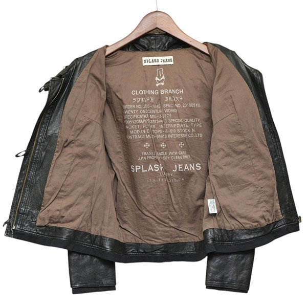 SPLASH JEANS Y2K グランジ フード レザージャケット ライダースジャケット 古着・中古-3枚目のアイテム画像