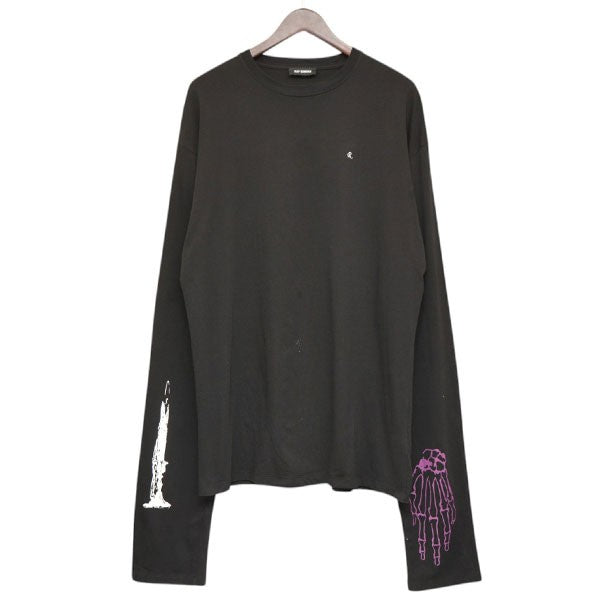 RAF SIMONS 2021AW Extreme long sleeve T-shirt Skeleton Hand プリントロングスリーブTシャツ 19001-0099 古着・中古-1枚目のアイテム画像
