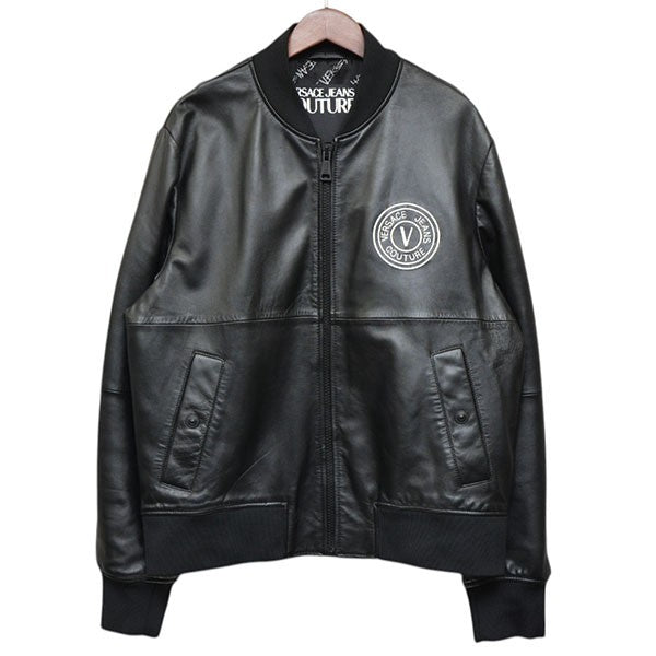 レザーボンバージャケット　ロゴブルゾン　75GAVP07 CPPS3