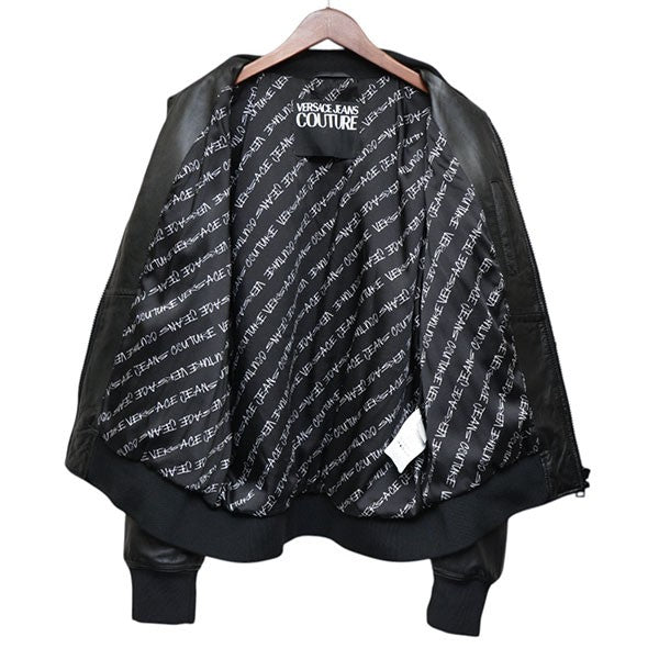 レザーボンバージャケット　ロゴブルゾン　75GAVP07 CPPS3