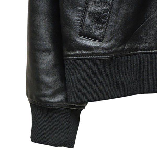 レザーボンバージャケット　ロゴブルゾン　75GAVP07 CPPS3