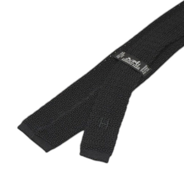 HERMES シルクニットタイ 6 cm H903019T 01 Hロゴ刺繍ネクタイ 古着・中古-2枚目のアイテム画像
