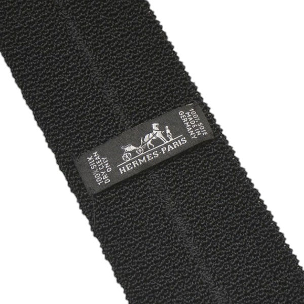 HERMES シルクニットタイ 6 cm H903019T 01 Hロゴ刺繍ネクタイ 古着・中古-4枚目のアイテム画像