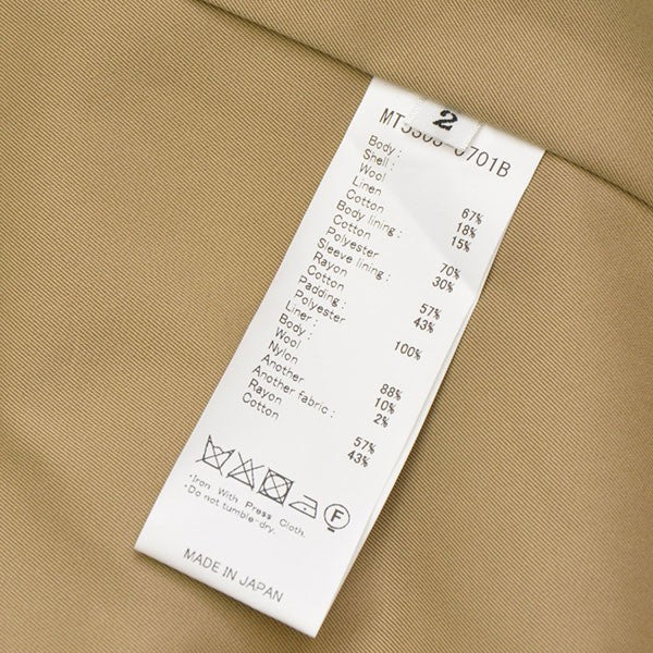 2025AW　OVERCOAT 2：1GABA　オーバーコート　MT5303-0701B