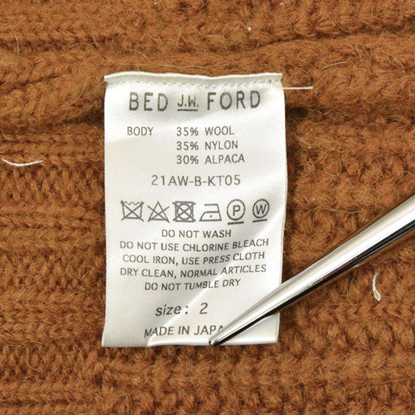 BED J．W． FORD 2021AW Sailor collar セーラーカラーハーフジップニットセーター 21AW-B-KT05 古着・中古-6枚目のアイテム画像
