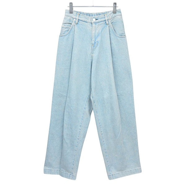 NEON SIGN Wide denim slacks Used ワイドデニムスラックス ウォッシュタックバギージーンズ N0344 古着・中古-1枚目のアイテム画像