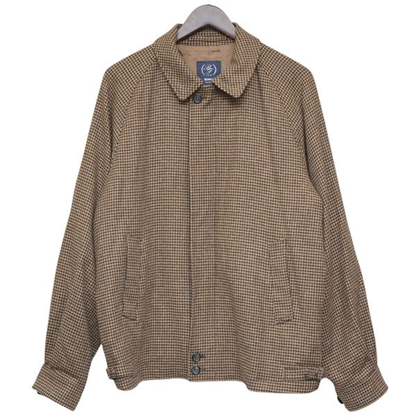 BEAMS F 2024AW ウール ハウンドトゥース ハリントンジャケット 千鳥格子ウールブルゾン 21-18-0828-287 古着・中古-1枚目のアイテム画像