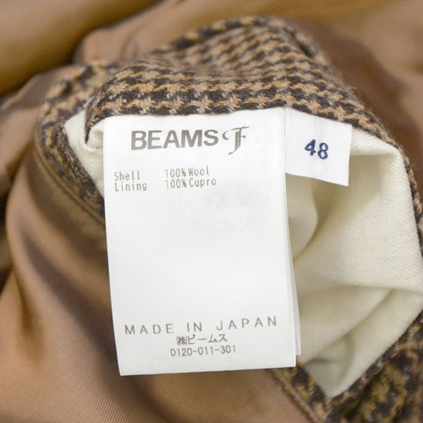 BEAMS F 2024AW ウール ハウンドトゥース ハリントンジャケット 千鳥格子ウールブルゾン 21-18-0828-287 古着・中古-8枚目のアイテム画像